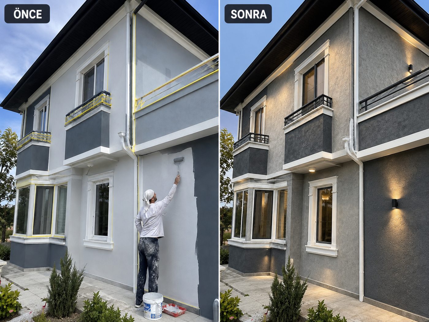 Alaybey dış cephe boya öncesi ve sonrası